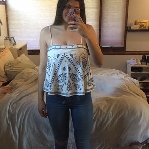 White Free People Tank Top Medium